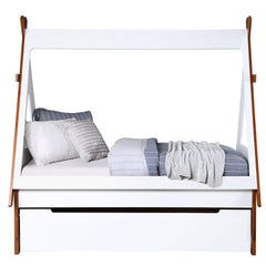 Oak and White Twin Tent-shaped Bed