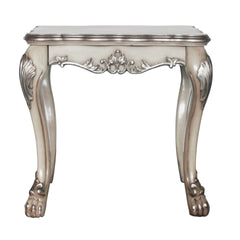 Vintage Bone White Square End Table