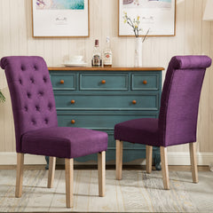 Amonia 5-piece Dining Set, Turned-Leg Dining Table with 4 Tufted Chairs