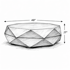 Diamond Shape Solid Wood Lift Top Coffee Table