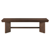 Walnut Finish Wood Bench 1pc V-Angled Design Base Dining Bench Modern Furniture