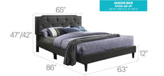 Sleek Black Casual Queen Bed For Modern Living