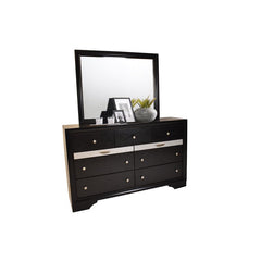 Matrix Traditional Style 7 Drawer Dresser made with Wood in Black