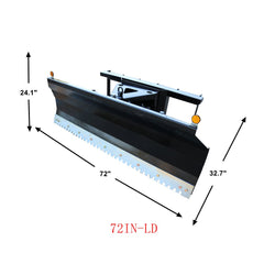 72" Light-Duty Pusher Snow Plow Dozer Blade Combo Attachments