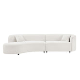 Luxury Modern Style Living Room Upholstery Curved Sofa with Chaise 2-Piece Set, Left Hand Facing Sectional, Boucle Couch, White(Same Sku:W876S00101)