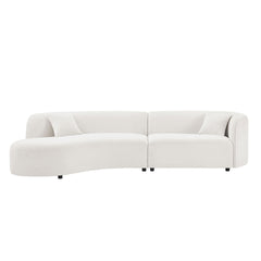 Luxury Modern Style Living Room Upholstery Curved Sofa with Chaise 2-Piece Set, Left Hand Facing Sectional, Boucle Couch, White(Same Sku:W876S00101)