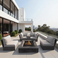 Fully Assembled Wicker Patio Conversation Set with Cushions, Seats 4
