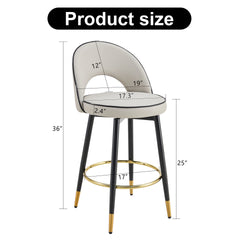 360 ° rotatable bar chair.Modern PU comfortable upholstered bar chair with smooth and beautiful black metal legs for dining room, kitchen, terrace and guest office chair.Set Of
2.W1151P153940