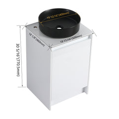 20" Freestanding Bathroom Cabinet With Art Ceramic Sink, Soft Close Doors, Glossy White,(KD-Packing)