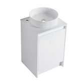 20" Freestanding Bathroom Cabinet With Art Ceramic Sink, Soft Close Doors, Glossy White,(KD-Packing)