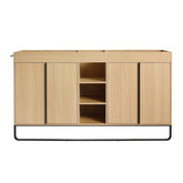 60" Freestanding Bathroom Cabinet, 4-Soft Close Door & 3-Open Storage Rack, KD-Packing (Vanity Only, Without Sink)