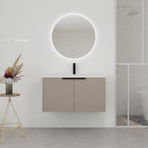 36" Wall Mounted Bathroom Vanity with Resin Sink & 2 Soft-Close Doors (KD-Packing)