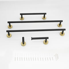 5-Pieces Brushed Nickel Gold Bathroom Accessories Set, Stainless Steel Bathroom Hardware Set, Bath Towel Bar Set, Towel Racks for Bathroom Wall Mounted.