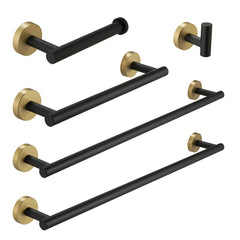 5-Pieces Brushed Nickel Gold Bathroom Accessories Set, Stainless Steel Bathroom Hardware Set, Bath Towel Bar Set, Towel Racks for Bathroom Wall Mounted.