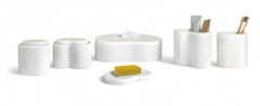 White natural marble bathroom accessories set, natural stone, genuine marble, real marble