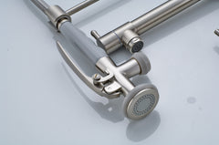 Commercial Kitchen Faucet Pull Down Sprayer Brushed Nickel Single Handle Kitchen Sink Faucet