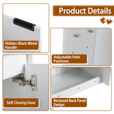 24" Bathroom Vanity With Resin Sink , 2-Soft Close Doors and 1-Wall Cabinet, Float Mounting Design, Glossy White, Plywood(KD-Packing)