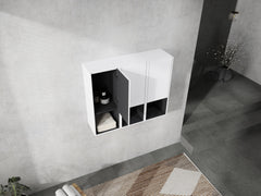 12" Bathroom Side Cabinet,3-Soft Close Doors,Float Mounting Design,12*3(KD-Packing)