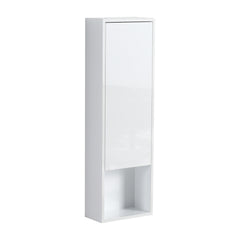 12" Bathroom Wall Cabinet, Soft Close Doors, Float Mounting Design,Glossy White,(KD-Packing)
