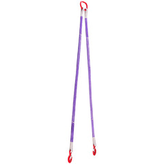 Lifting Sling Straps, 2Pcs Two-Leg Polyester Bridle Sling with Hooks, 4400LB Capacity, 5Ft Heavy Duty Rigging Strap, Thickened & Wear-Resistant Webbing Slings for Engines Cranes Hoists Truck