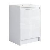 24" Freestanding Bathroom Vanity With Resin Sink; Glossy White ( BVB120D24GWH-GRB2440 )