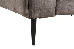 Rossa 38.5"W Gray Chenille Chair with Metal Legs and Throw Pillow
