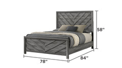 Denver Modern Style 5 Pc King Bedroom Set Made with Wood in Gray (NJ INVENTORY)