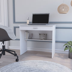 Kaylor Storage Desk, Modern Design with Drawer and Shelf