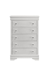 Blaze Modern Style 5-Drawer Chest Made with Wood in White same as B009P286633 (CA inventory)