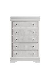 Blaze Modern Style 5-Drawer Chest Made with Wood in White same as B009P286633 (CA inventory)