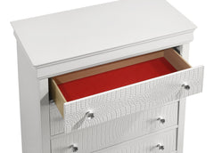 Blaze Modern Style 5-Drawer Chest Made with Wood in White same as B009P286633 (CA inventory)