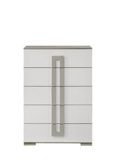 Olivia Contemporary Style 5-Drawer Chest Made with Wood in White same as B009P241739 (CA inventory)