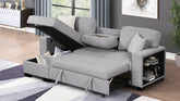 Pinto Modern Style Sectional Sofa Made with wood and Velvet Material in Gray (CA Inventory)