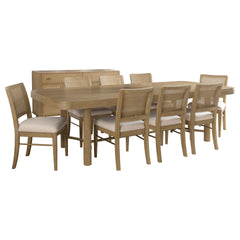 Benson Sand Wash 9-piece Extension Leaf Dining Table Set