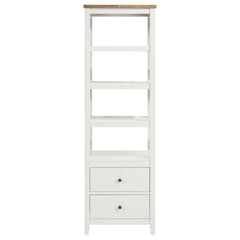 Delaney Brown and White 4-shelf Bookcase