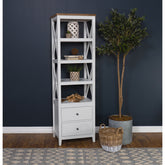Delaney Brown and White 4-shelf Bookcase