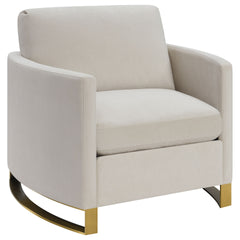 Rufo Beige Upholstered Curved Track Arm Chair