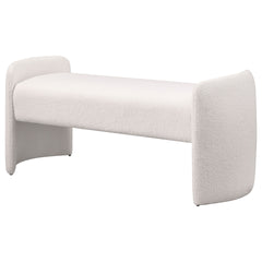 Joshua Ivory Velvet Upholstered Accent Bench