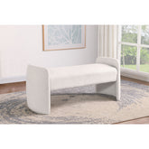 Joshua Ivory Velvet Upholstered Accent Bench