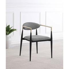 Mistra Grey Fabric Upholstered Dining Arm Chair (Set of 2)