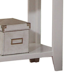 White Nightstand with Bottom Shelf