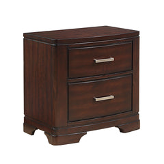 Cherry Finish Sleek Design Nightstand with Two Storage Drawers Transitional Style Bedroom Furniture 1pc
