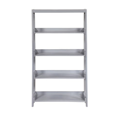 Modern Contemporary Bookcase 4-Shelves Sleek Gray Finish Wooden Furniture 1pc Vertical Storage Display Rack