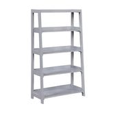 Modern Contemporary Bookcase 4-Shelves Sleek Gray Finish Wooden Furniture 1pc Vertical Storage Display Rack