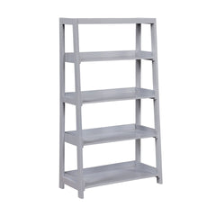 Modern Contemporary Bookcase 4-Shelves Sleek Gray Finish Wooden Furniture 1pc Vertical Storage Display Rack