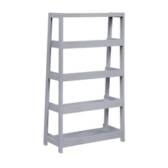 Modern Contemporary Bookcase 4-Shelves Sleek Gray Finish Wooden Furniture 1pc Vertical Storage Display Rack