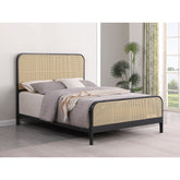 Randall Black Open Cane Webbing Metal Queen Bed