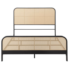 Randall Black Open Cane Webbing Metal Queen Bed