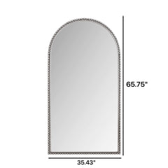 Iron Arch Retro Full Length Mirror With Supporting Feet, For Living Room, Bedroom (Silver)