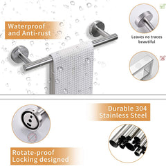 4-Pieces Brushed Nickle Bathroom Accessories Set, Stainless Steel Bathroom Hardware Set, Bath Towel Bar Set, Towel Racks for Bathroom Wall Mounted.